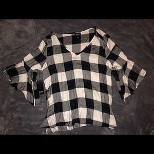 Black & White Plaid Shirt